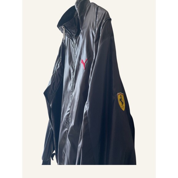Puma Mens Lg Rare Scuderia Ferrari Windbreaker Jacket Black Blue Car Collector - Picture 4 of 12